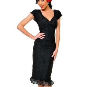 Switchblade Stilletto Black Lace Wiggle Dress
